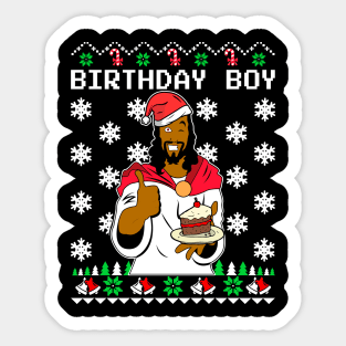 Birthday Boy Christmas Sweater Sticker